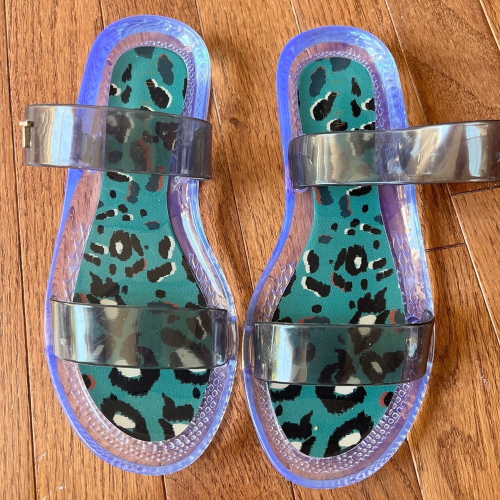 Ted Baker Leopard Print Jelly Slide Sandals Size 36
